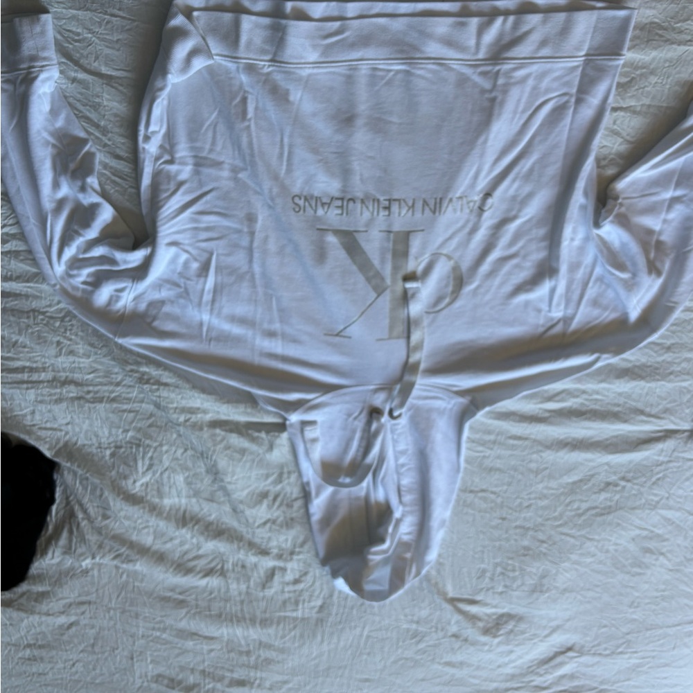 Calvin Klein White Logo Hoodie
